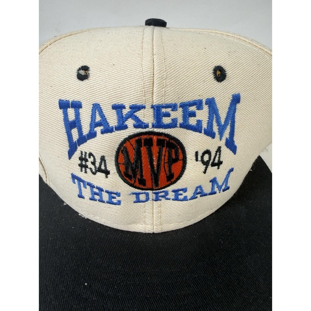 Vtg Hakeem The Dream Hat #34 94' Olajuwon SnapBack MVP Houston Rockets 90s Cap - Picture 2 of 7